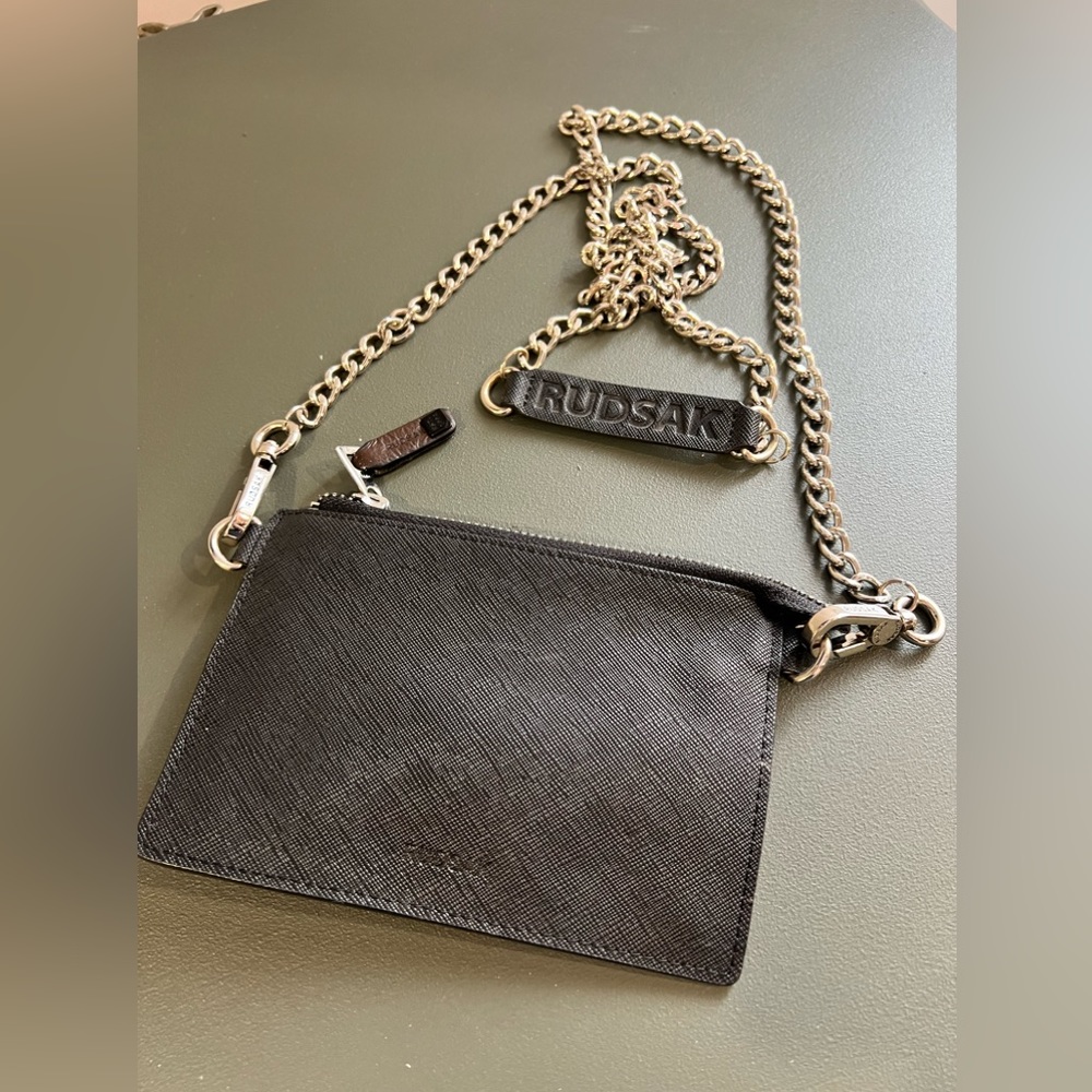 RUDSAK Black Mini Crossbody Bag with Gold Chain
